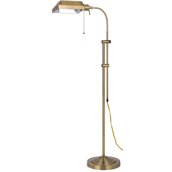 HomeRoots 57in. Brass Adjustable Traditional Shaped Floor Lamp