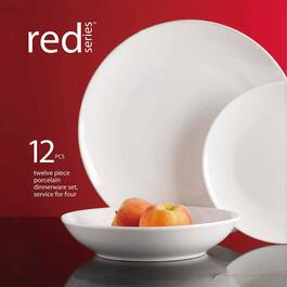 Home Essentials Red Series 12pc. Round Dinnerware Set