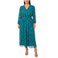 Plus Size MSK Long Sleeve Foil Print V Neck Maxi - image 1