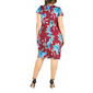 Plus Size 24/7 Comfort Apparel Floral Faux Wrap Dress - image 3