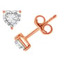 Nova Star™ Rose Gold Lab Grown Diamond Heart Stud Earrings - image 2
