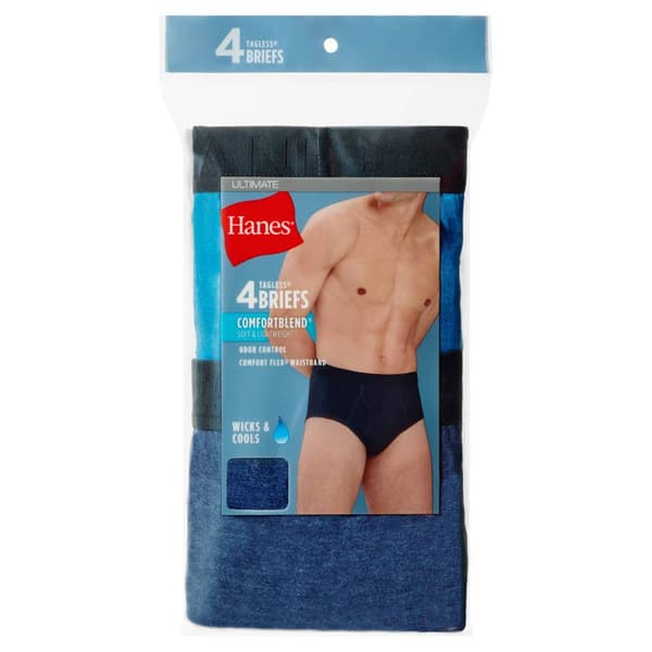 Mens Hanes Ultimate® 4pk. Briefs - Black/Grey