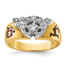 Mens Gentlemens Classics&#40;tm&#41; 14kt. Gold 1/5ctw Diamond Shriner Ring