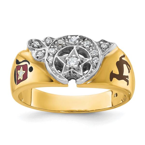 Mens Gentlemens Classics(tm) 14kt. Gold 1/5ctw Diamond Shriner Ring - image 