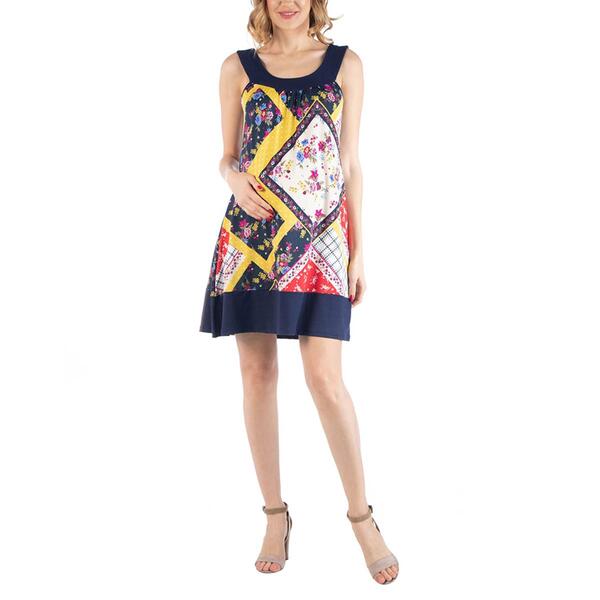 Plus Size 24/7 Comfort Apparel Maternity Patchwork Dress - image 