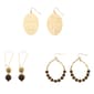 Ashley Cooper(tm) Gold-Tone & Wood Dangle & Hoop Earring Set - image 1