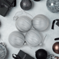 Northlight 4ct Silver Glitter Striped Ball Christmas Ornaments - image 2