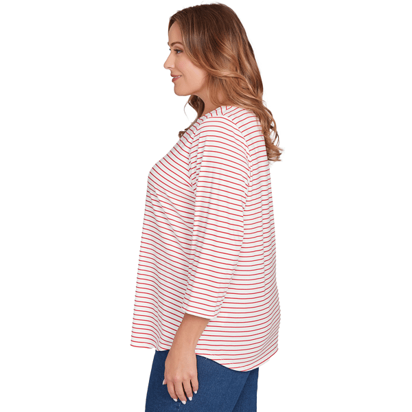 Plus Size Ruby Rd. Must Haves II Christmas Truck Stripe Tee