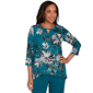 Womens Alfred Dunner Lake Champlain Floral Printed Beaded Neck T - image 1