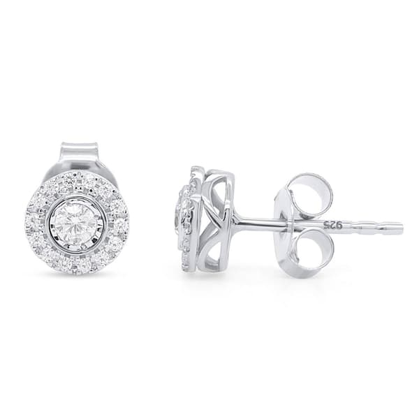 Nova Star&#40;R&#41; Sterling 1/4ctw. Lab Grown Diamond Halo Earrings
