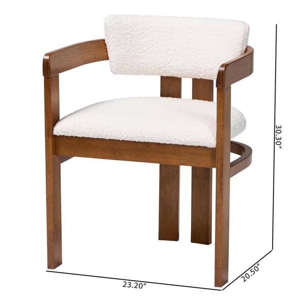 Baxton Studio Carice Modern Cream Boucle Dining Chair