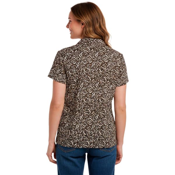 Petite Hasting & Smith Short Sleeve Abstract Crinkle Blouse