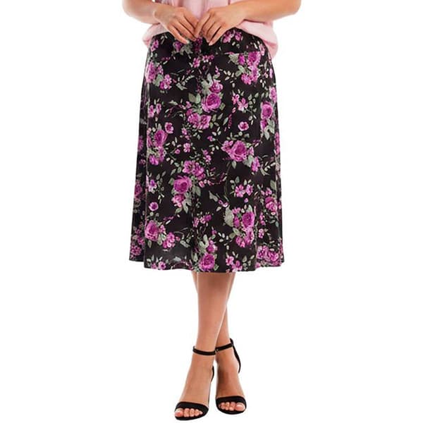 Womens NY Collection Floral Vine Midi Skirt