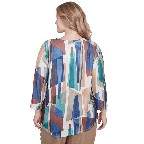 Plus Size Alfred Dunner Summer Solstice Stained Glass Blouse