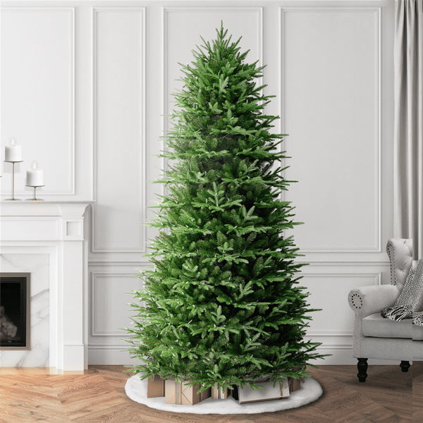 Puleo International 7.5ft. Pre-Lit Fraser Fir Slim Christmas Tree