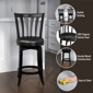 HH2 Home Savana Black Wood Counter Height Swivel Stool - image 10