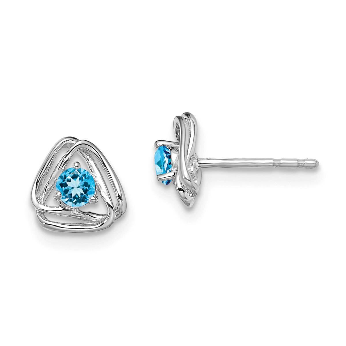 14kt. White Gold Blue Topaz Stud Earrings
