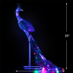 Northlight LED Lighted Glittered Peacock Christmas Yard Decor