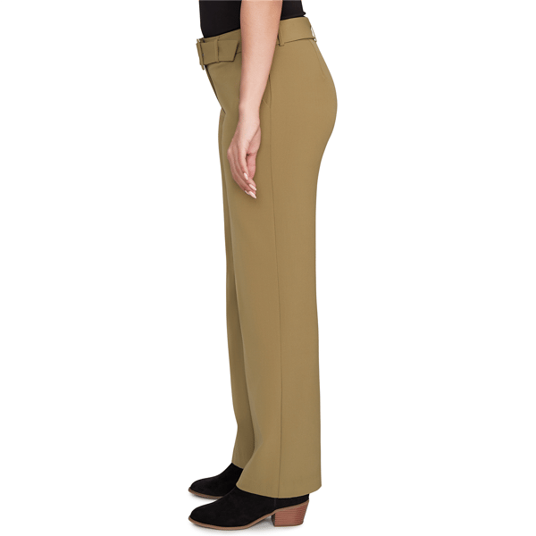 Petite Emaline Deerfield Solid Bi-Stretch Self Belt Trousers