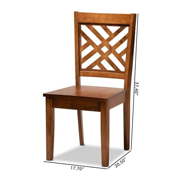 Baxton Studio Caron Walnut Brown Wood 2pc. Dining Chair Set