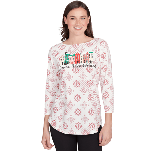 Plus Size Ruby Rd. Must Haves Ii Winter Wonderland Snowflake Kni - image 