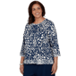 Plus Size Alfred Dunner Good To Go 3/4 Sleeve Abstract Blouse - image 3