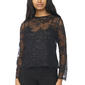 Womens MSK Long Sleeve Lace Bead Trim Top - image 1