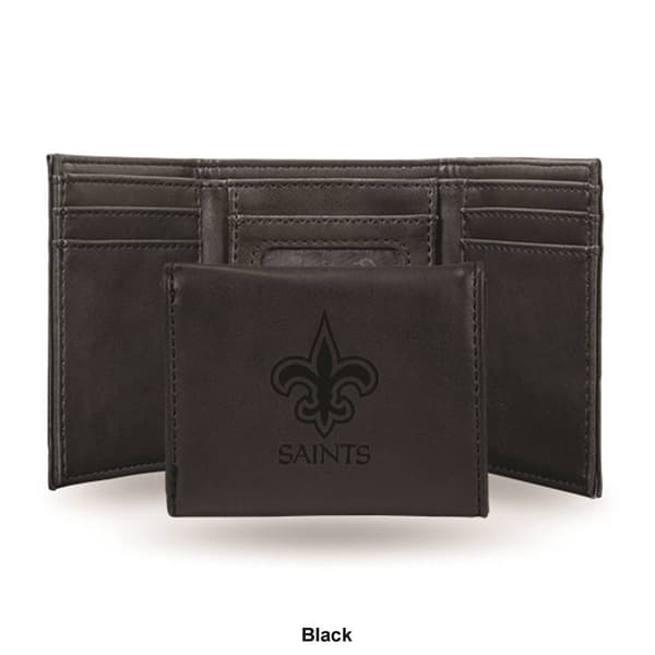 Mens NFL New Orleans Saints Faux Leather Trifold Wallet