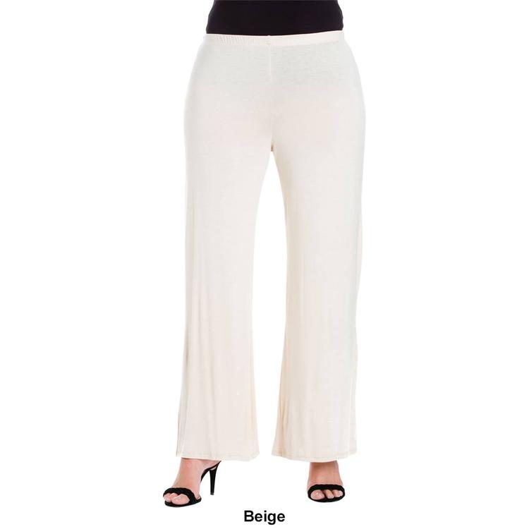 Plus Size 24/7 Comfort Apparel Wide Leg Palazzo Pants