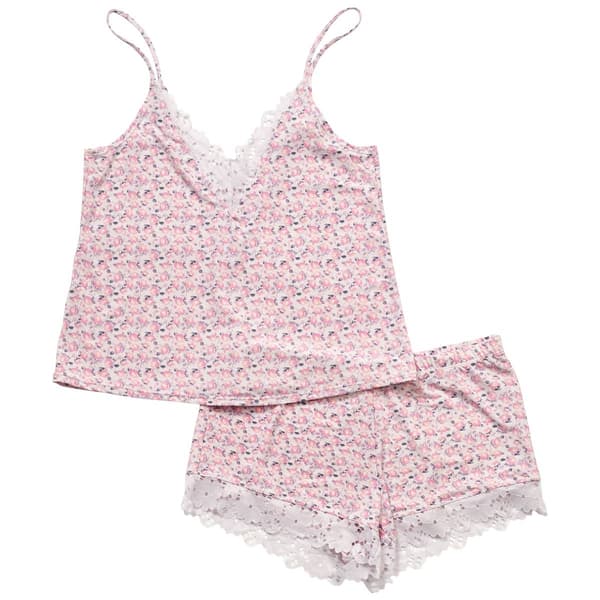 Womens Jessica Simpson Rose Delight Lace Trim Cami Pajama Set - image 