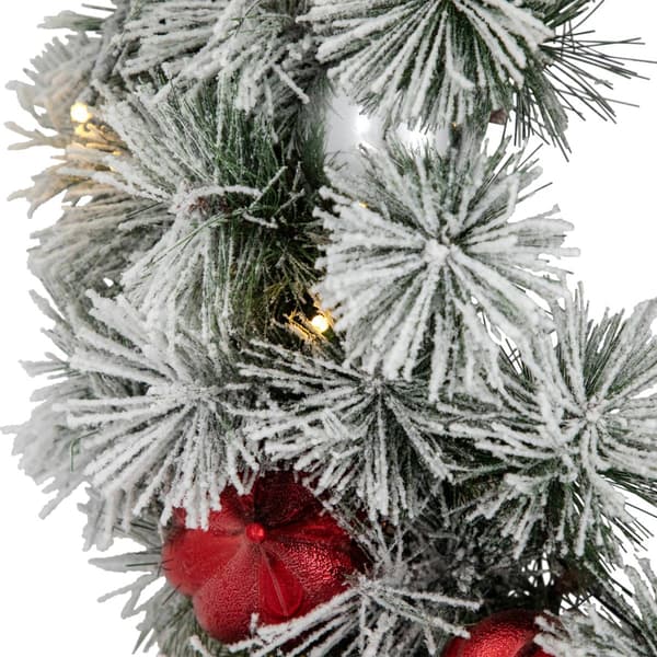 Northlight Seasonal 24in. Pre-Lit Snowy Pine Christmas Wreath