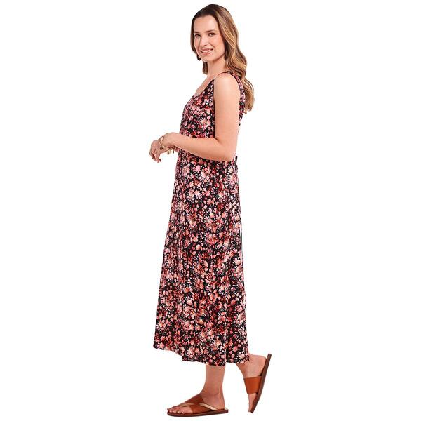 Womens Connected Apparel Sleeveless Floral Midi Dress