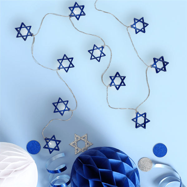 Northlight 5ft. White LED Star of David Hanukkah Lights