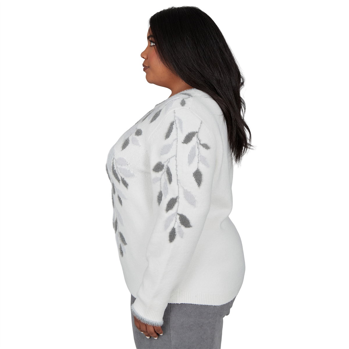 Plus Size Alfred Dunner Vail Falling Winter Leaves Sweater