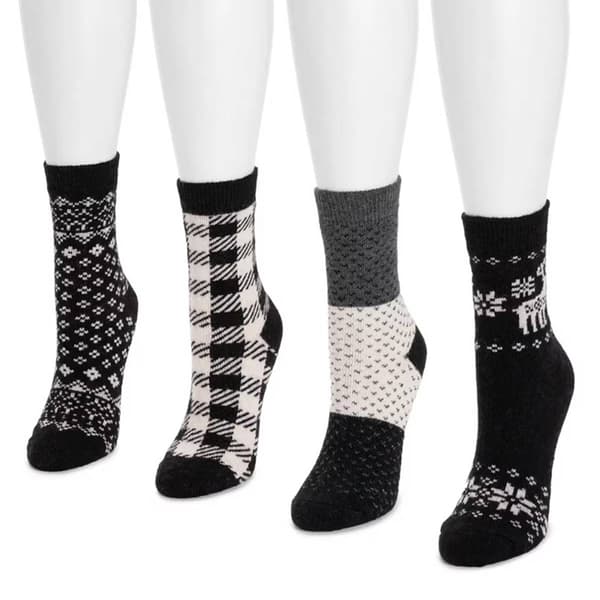 Womens Muk Luks 4pk. Asst Ptrn Boot Socks - image 