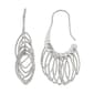 Fine Faux Rhodium Plated Oval Dangle Gypsy Earrings - image 1