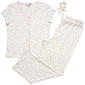 Juniors Rampage Floral & Bows Button Front Long Leg Pajama Set - image 2