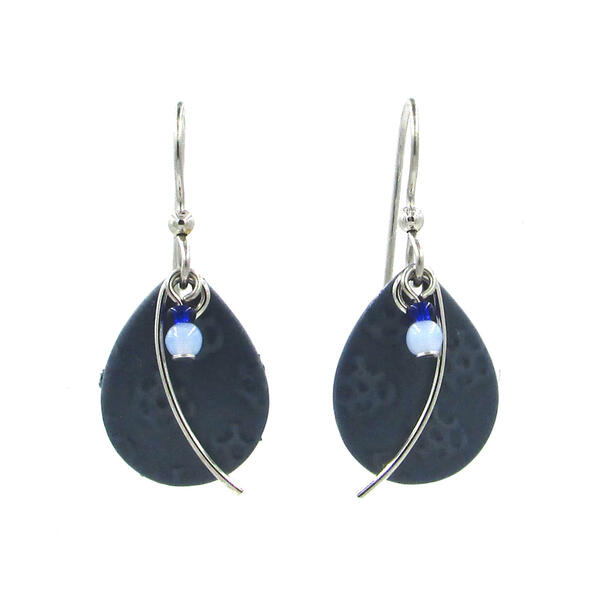 Silver Forest Silver-Tone Floral Textured Drop Earrings - image 