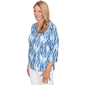 Petite Alfred Dunner Mykonos Ikat Embellished Blouse - image 3