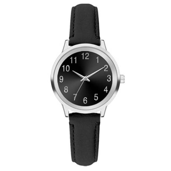 Womens Silver-Tone Black Dial Watch - 14994S-07-G02 - image 