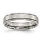 Mens Endless Affection(tm) 5mm Titanium Ridged Edge Polished Band - image 1