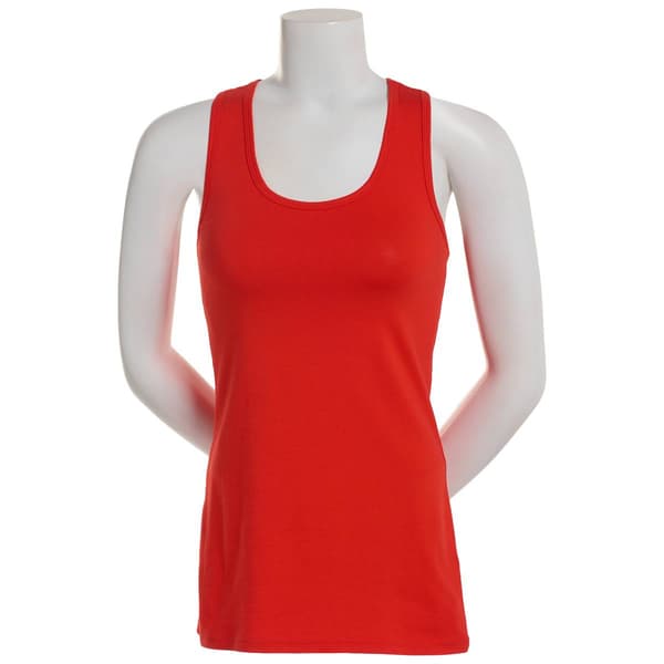 Juniors Aveto Solid Racer Back Tank Top - image 