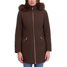 Womens Kensie Softshell Parka with Faux Fur Lined Hood