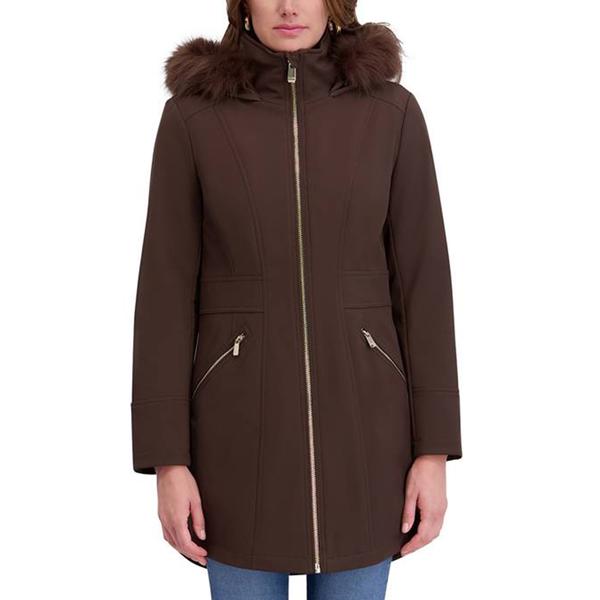 Womens Kensie Softshell Parka with Faux Fur Lined Hood - image 