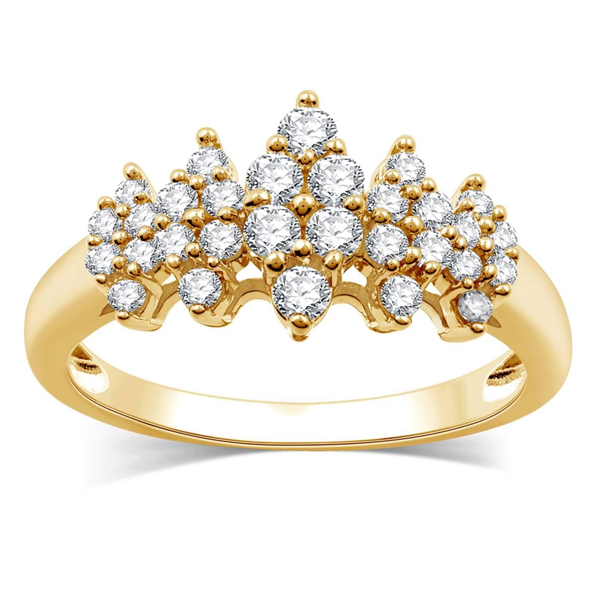 Nova Star® Gold Plated Lab Grown Diamond Cluster Statement Ring