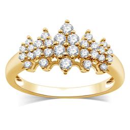Nova Star(R) Gold Plated Lab Grown Diamond Cluster Ring