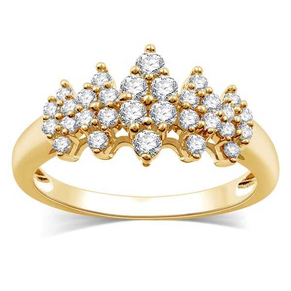 Nova Star(R) Gold Plated Lab Grown Diamond Cluster Ring - image 