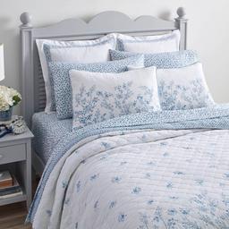 Laura Ashley® Flora 136 Thread Count Reversible Quilt Set