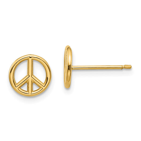 Gold Classics&#40;tm&#41; 14k Gold Peace Symbol Stud Earrings - image 