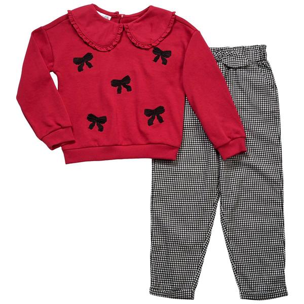 Girls (4-6x) Kids Headquarters(R) 2pc. Bow Top & Gingham Pants